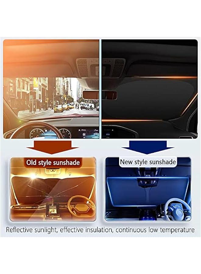 240T Thickened Automotive Glass Sunshade and Comes with Storage Bag,Keep Car Interior Cool,Universal Windshield Sun Shade Fit for Cars,Trucks,SUVs (L(57.08 * 31.5 inch)) - Image 3